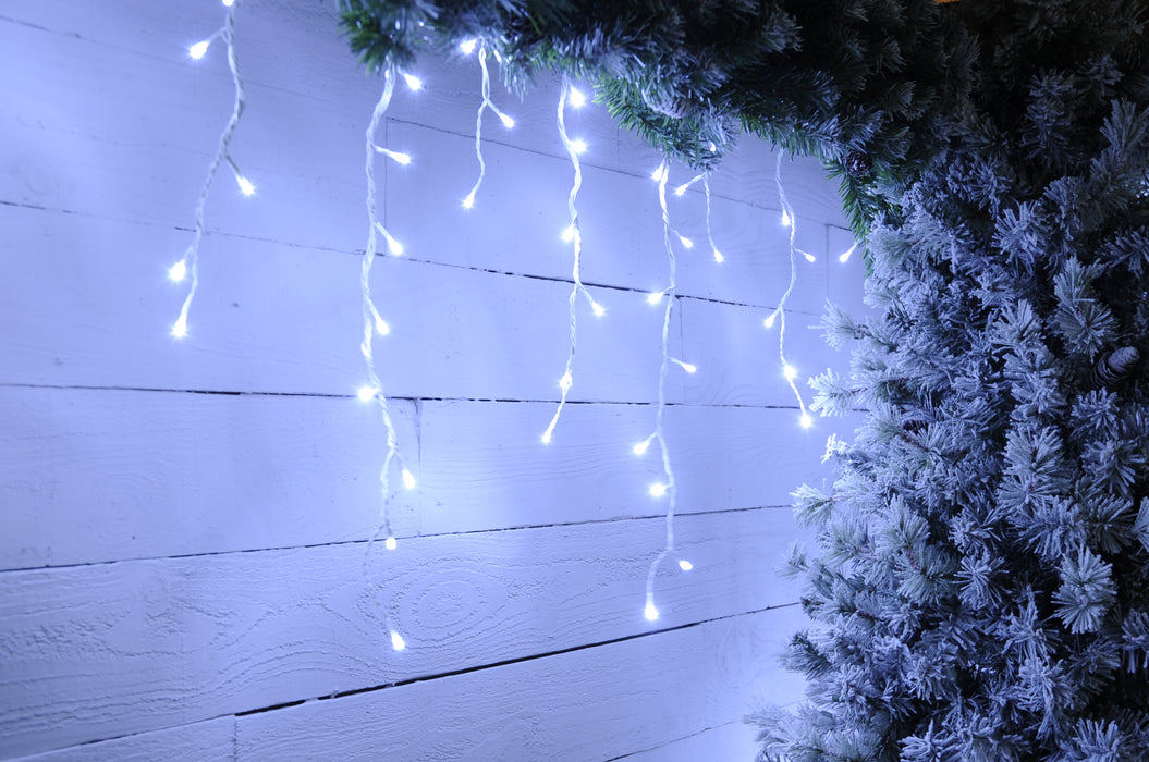Snowing Icicle Lights - White