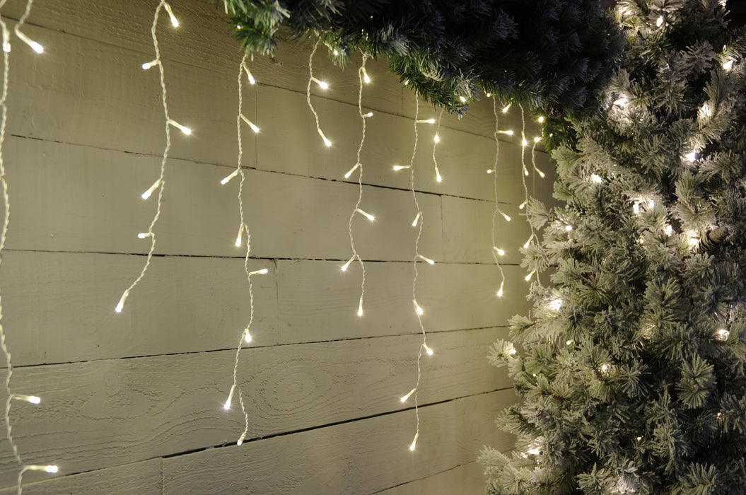 Snowing Icicle Lights - Warm White