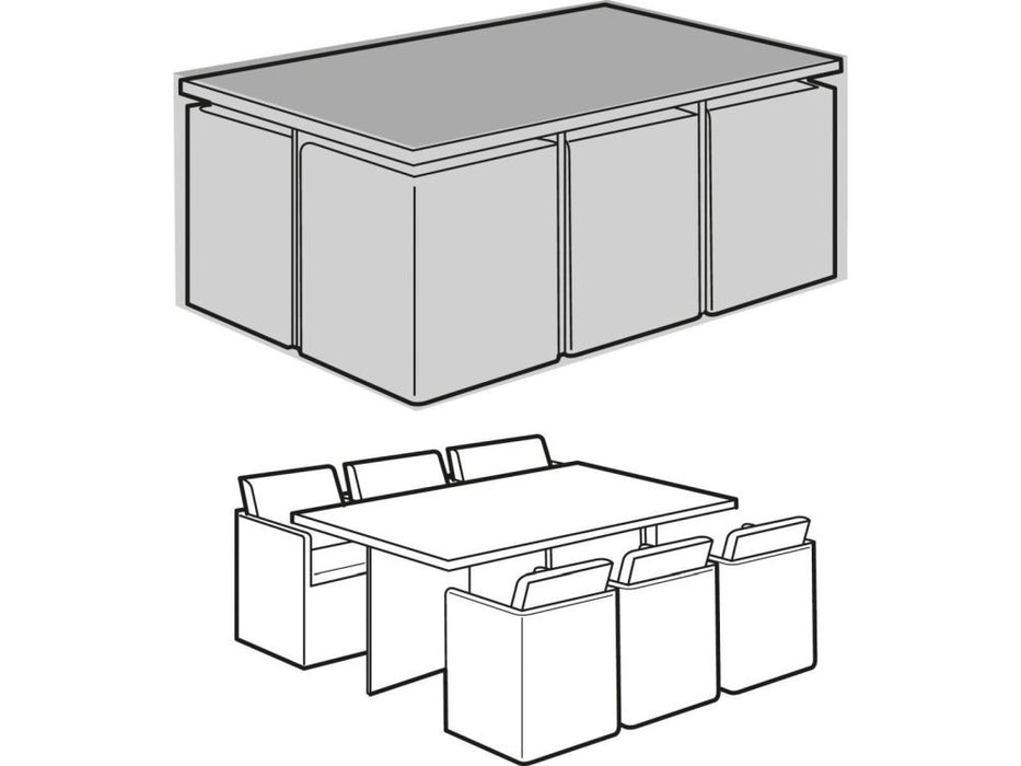 6 Seater Rectangular Cube Set Cover