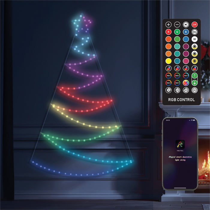 Xmas Haus Pre-Lit RGB LED Flat Christmas Tree Silhouette 1.3m