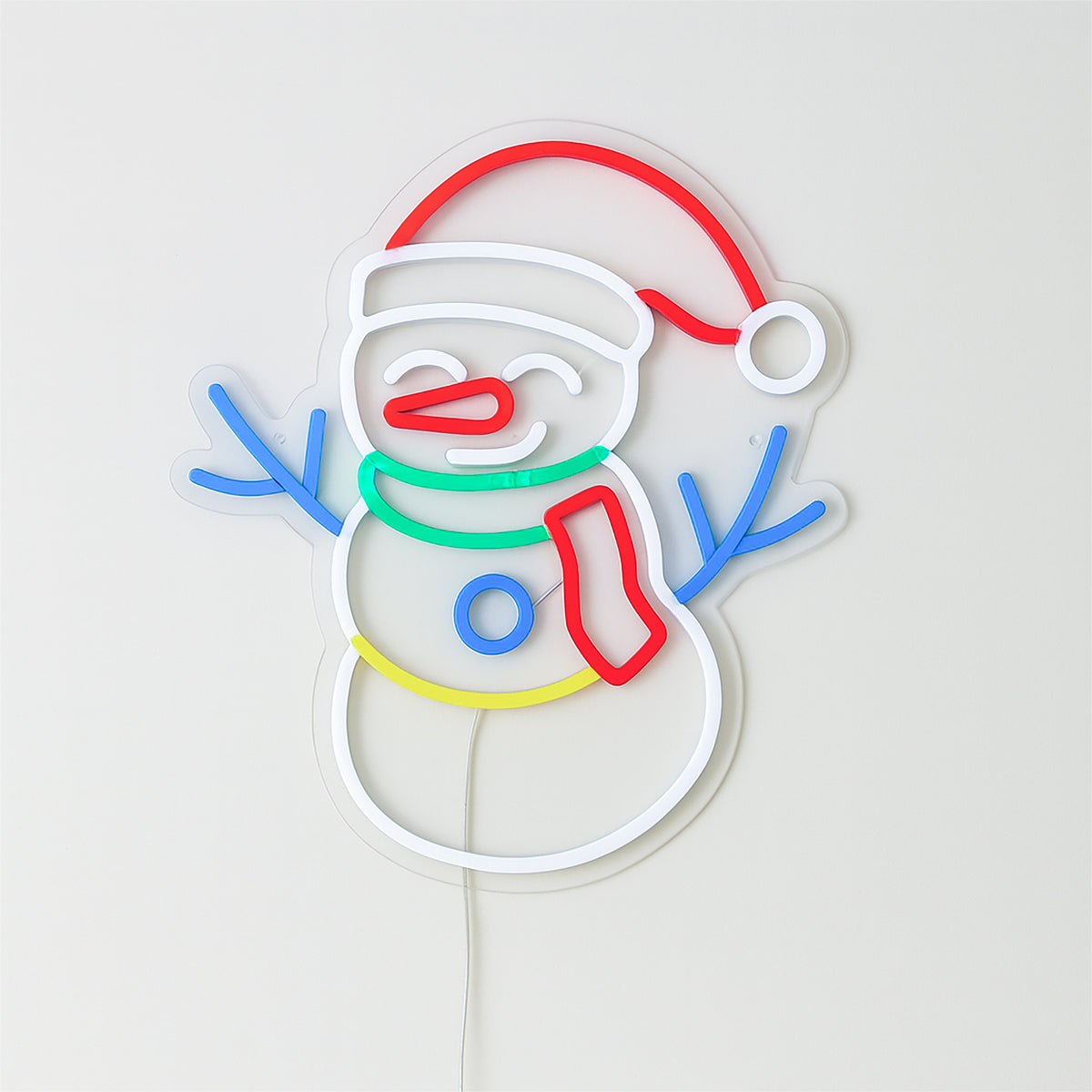 Xmas Haus Neon Effect Snowman – USB Powered 1.5m Cable, Indoor LED Decoration_Christmas Figures