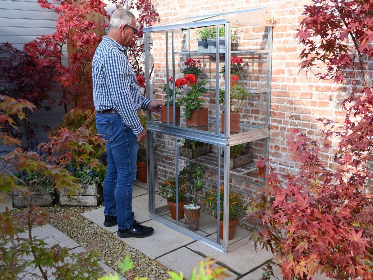 Hampton 3ft 4″ lean to mini greenhouse (Frame & Shelves)_Green Houses