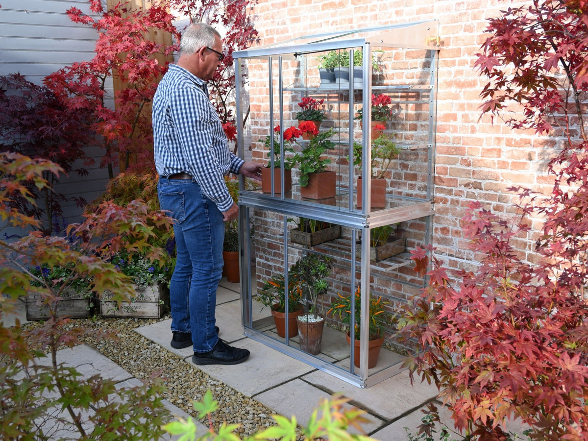 Hampton 3ft 4″ lean to mini greenhouse (Frame & Shelves)_Green Houses