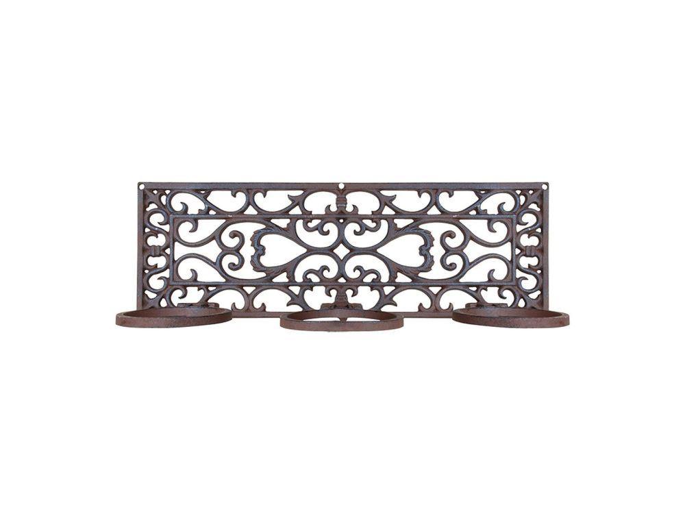 Cast Iron Wall Mounted Pot Holder - 3 Pots_Wall Mounted Planters