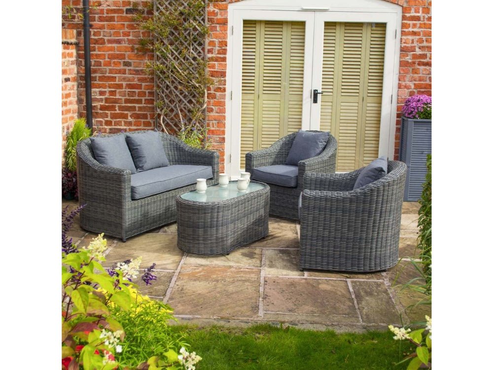 Bunbury Rattan Sofa Set | Comfortable Garden Lounge Furniture for Outdoor Relaxation_Garden Furniture