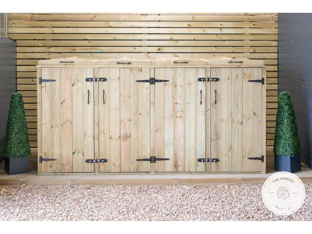 Chatburn 2 Wheelie Bin & (2, 4 or 6) Recycle Box Store — Home & Garden ...