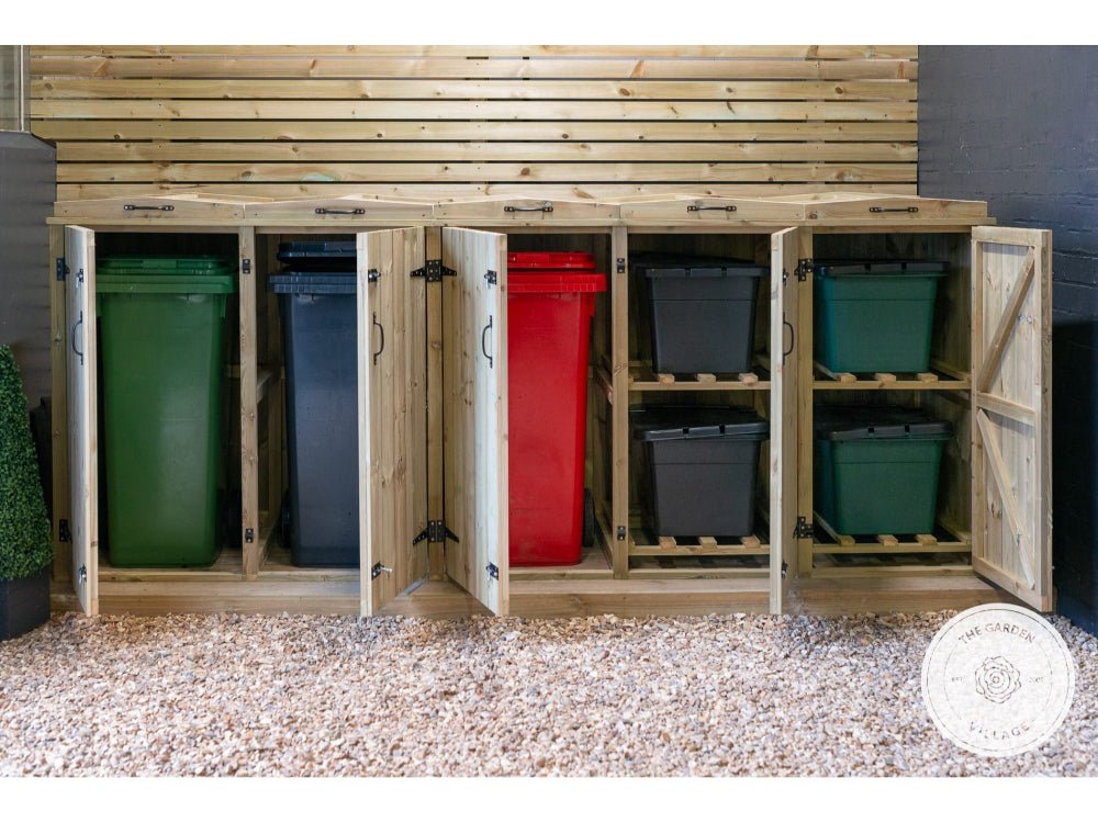 Chatburn 3 Wheelie Bin & Recycle Box Store (2 or 4)_Bin Stores