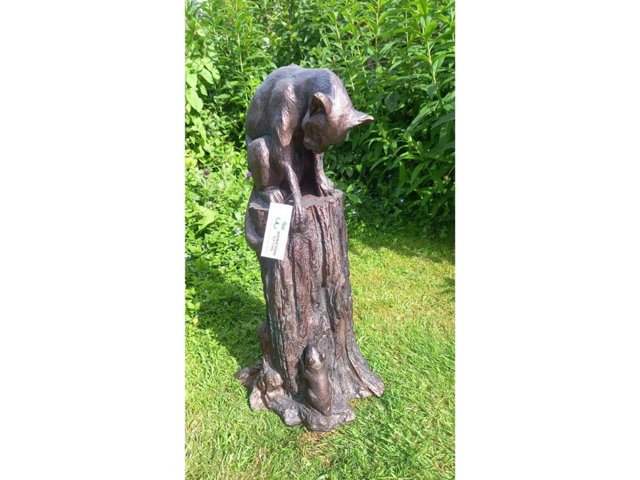 Cat and Mouse stunning large 64cm (2ft) tall sculpture_Garden Ornaments