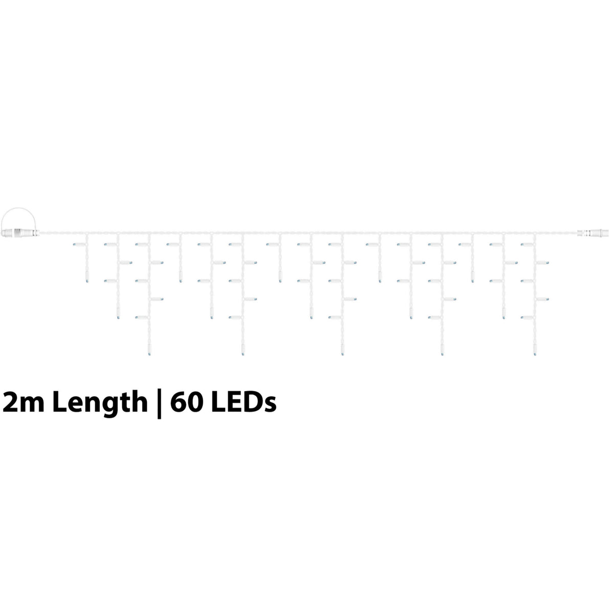 Eagle Connect Icicle Lights White Rubber With 60/40/20cm Drop