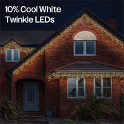 Eagle Connect Icicle Lights Black Rubber With 60/40/20cm Drop with 10% C/W Twinkle_Icicle Lights