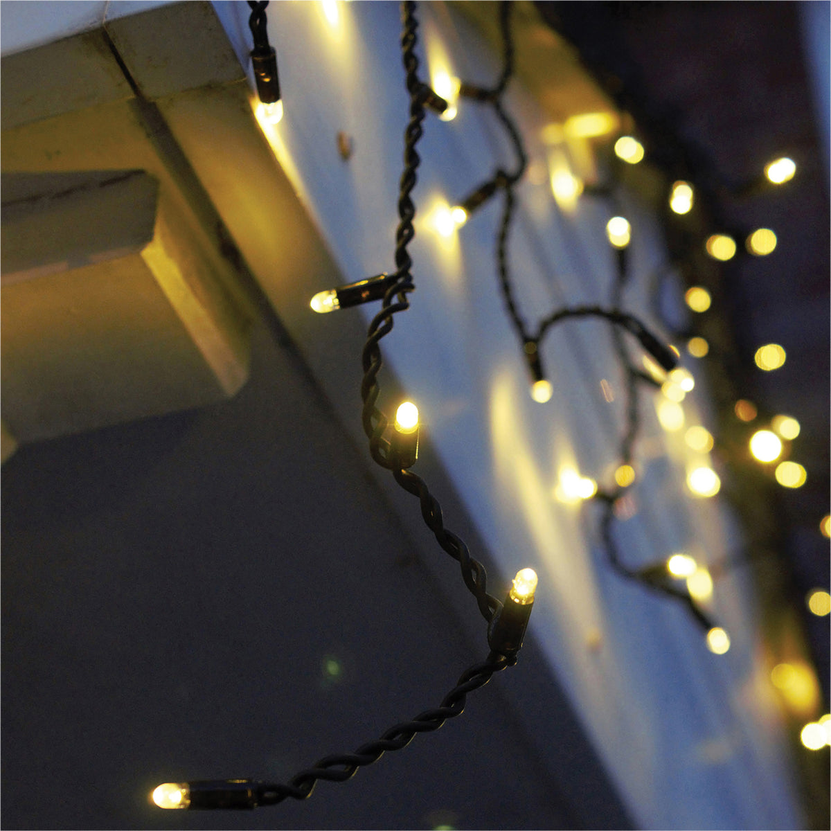 Eagle Connect Icicle Lights Black Rubber With 60/40/20cm Drop with 10% C/W Twinkle