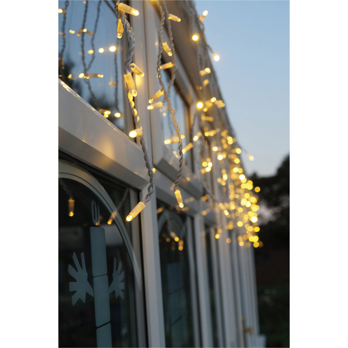Eagle Connect Icicle Lights White Rubber With 60/40/20cm Drop with 10% C/W Twinkle_Icicle Lights