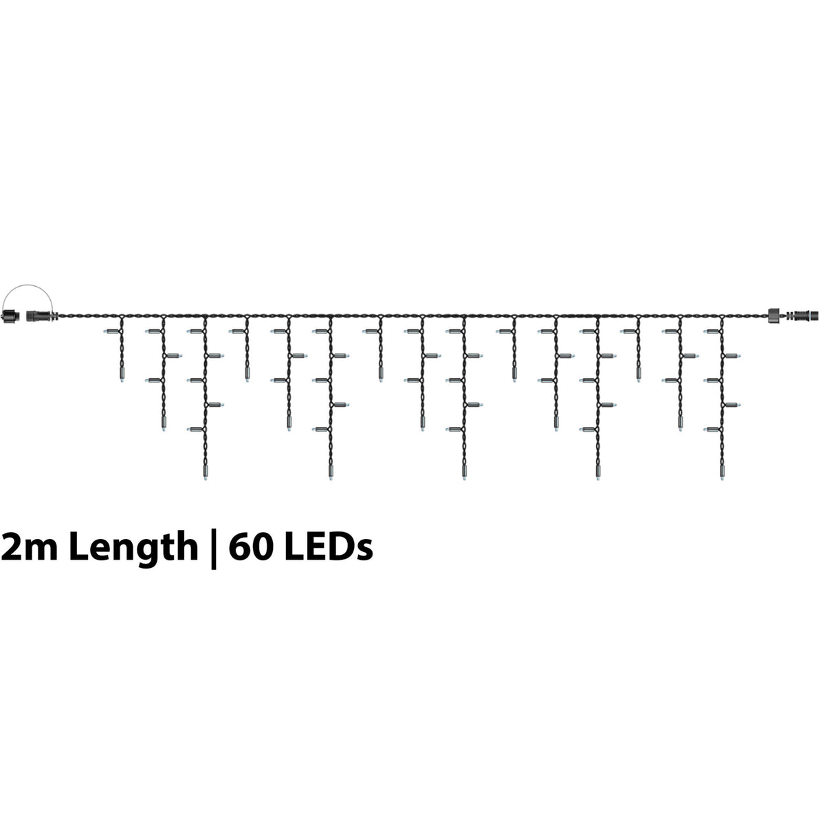 Eagle Connect Icicle Lights White Rubber With 60/40/20cm Drop with 10% C/W Twinkle