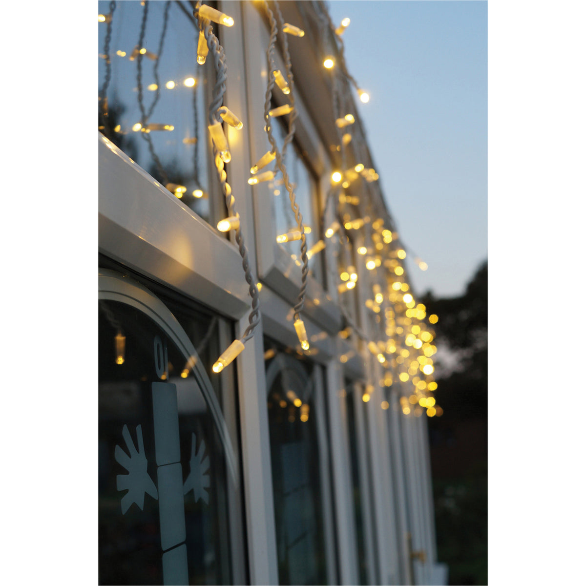 Eagle Connect Icicle Lights White Rubber With 60/40/20cm Drop with 10% C/W Twinkle