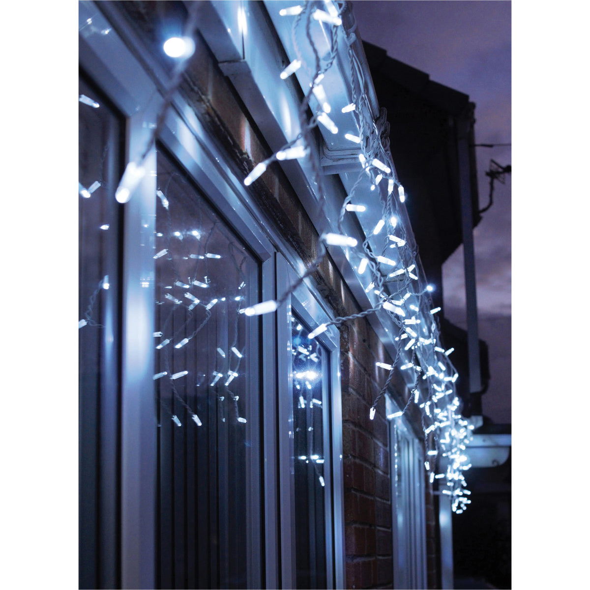 Eagle Connect Icicle Lights White Rubber With 60/40/20cm Drop with 10% C/W Twinkle