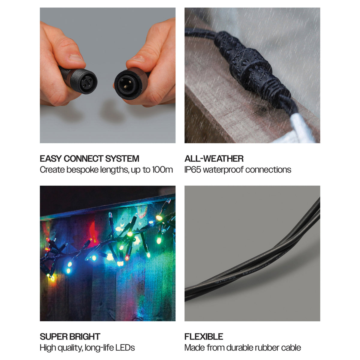 Eagle Connect RGB LED Cluster Lights With Rubber Cable