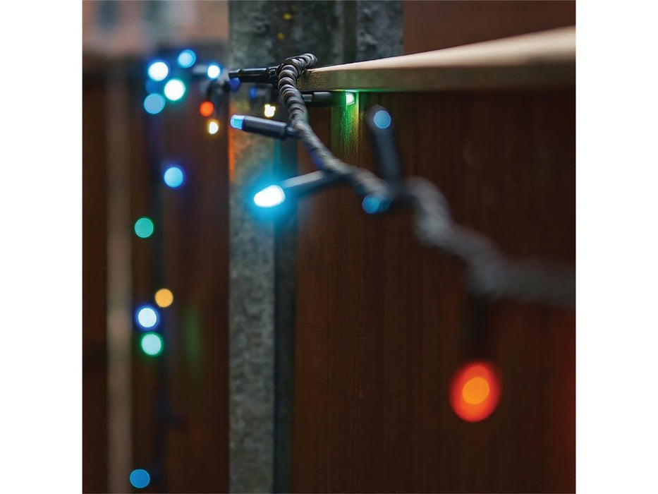 Eagle Connect LED String Lights - Flashing Multicolour - Black Rubber Cable_Christmas Lights
