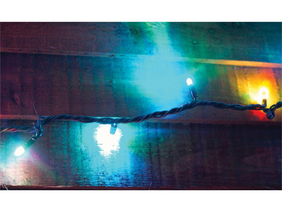 Eagle Connect LED String Lights - Flashing Multicolour - Black Rubber Cable_Christmas Lights