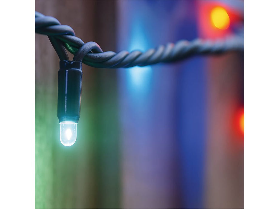 Eagle Connect LED String Lights - Flashing Multicolour - Black Rubber Cable_Christmas Lights