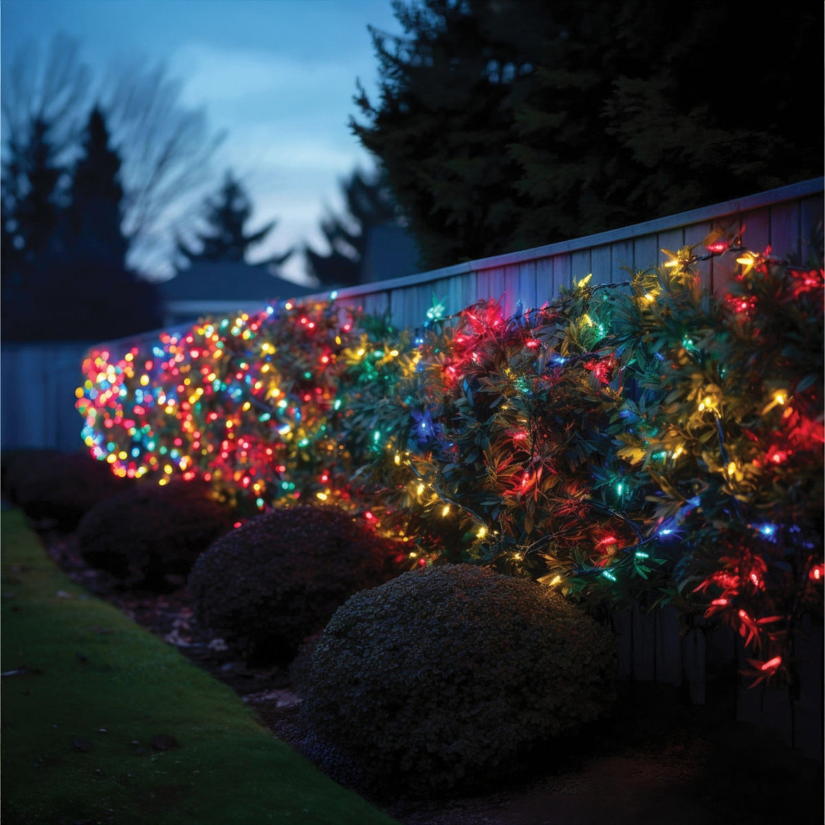 Eagle Connect LED String Lights – Flashing Multicolour with Black Rubber Cable for Indoor & Outdoor Use_Christmas Lights