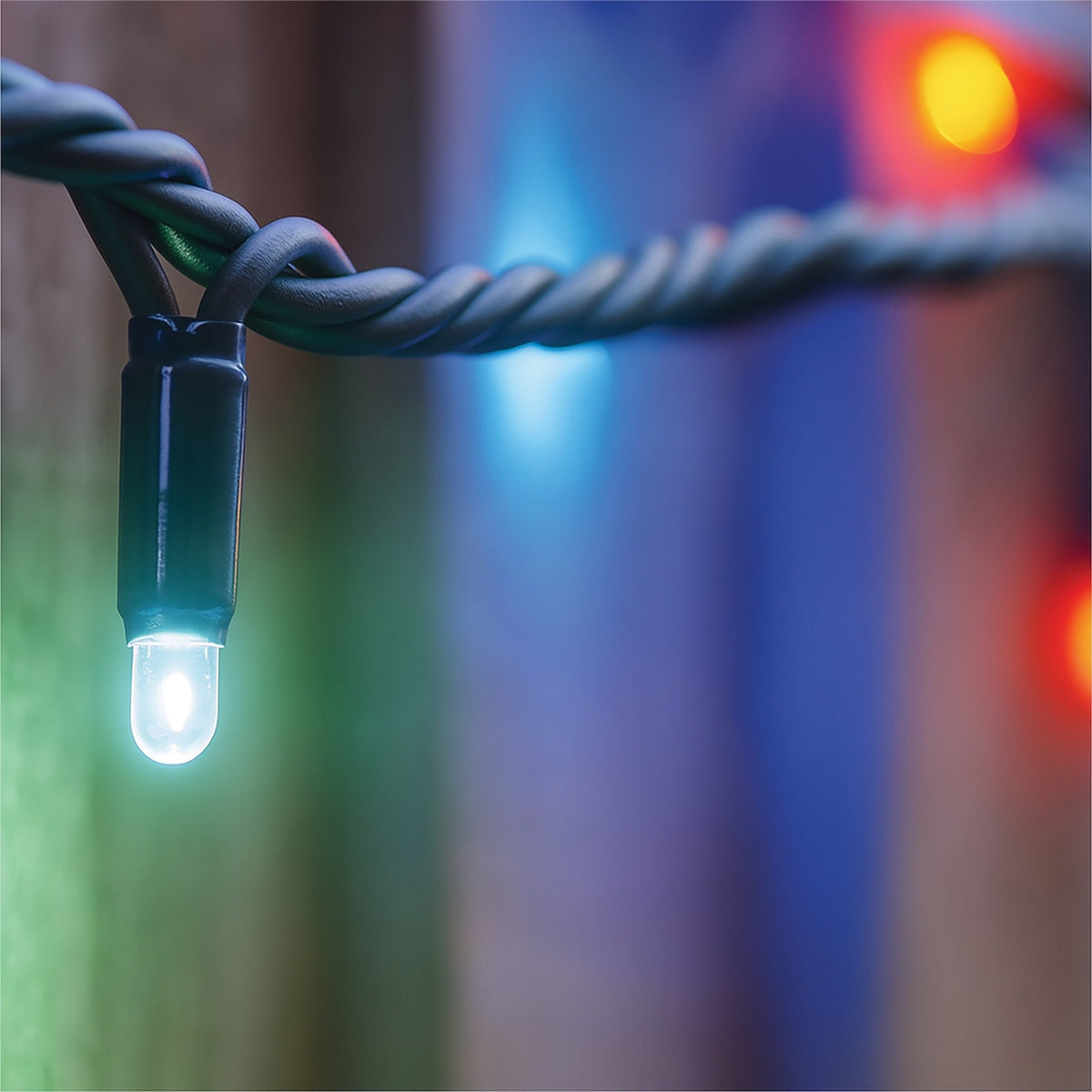 Eagle Connect LED String Lights – Flashing Multicolour with Black Rubber Cable for Indoor & Outdoor Use_Christmas Lights