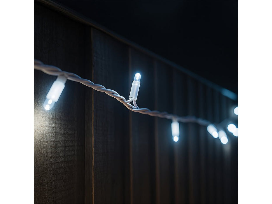 Eagle Connect LED String Lights - Cool White - Rubber Cables in Black or White_Christmas Lights