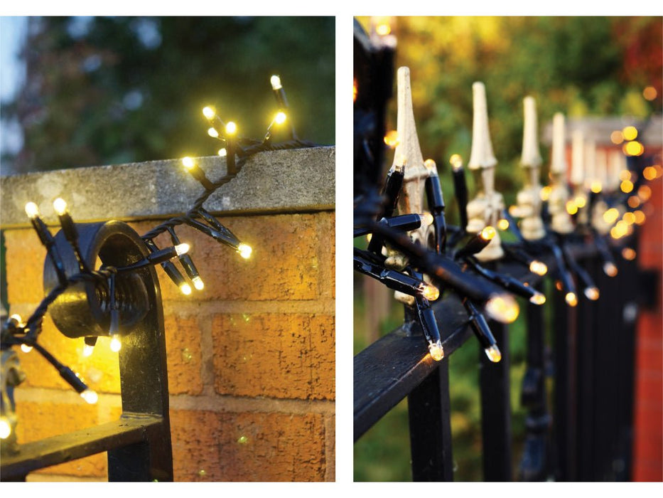 Eagle Connect LED Cluster Lights - Warm White - Black or White Rubber Cable_Christmas Lights