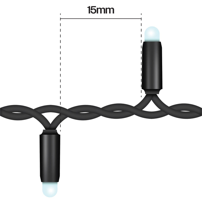 Eagle Connect LED Cluster Lights – Warm White LEDs with Black or White Rubber Cable for Indoor & Outdoor Use_Christmas Lights