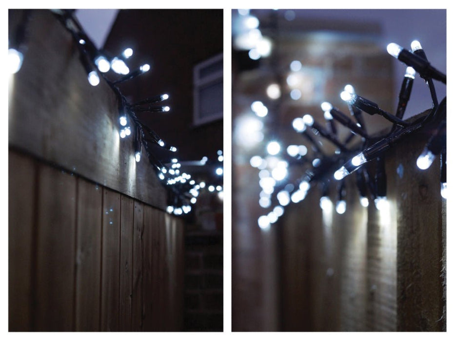Eagle Connect LED Cluster Lights - Cool White - Black or White Rubber Cable_Christmas Lights