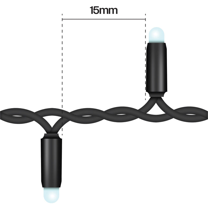 Eagle Connect LED Cluster Lights – Cool White LEDs with Black or White Rubber Cable for Indoor & Outdoor Use_Christmas Lights