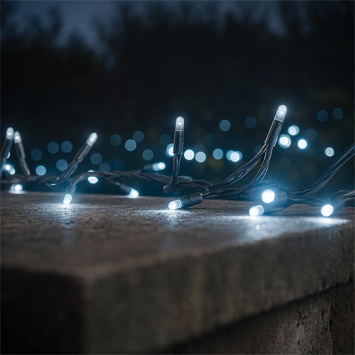 Eagle Connect LED Cluster Lights – Cool White LEDs with Black or White Rubber Cable for Indoor & Outdoor Use_Christmas Lights
