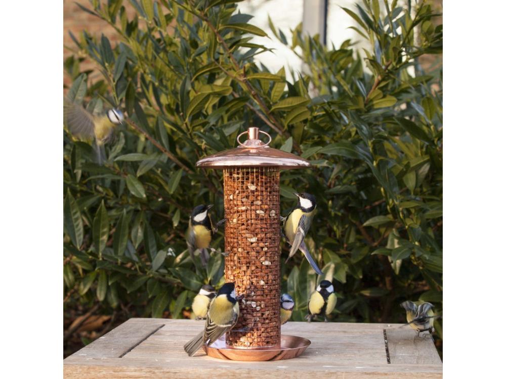 Copper - Plated Bird Nut Feeder & Drainage Holes_Bird Feeders