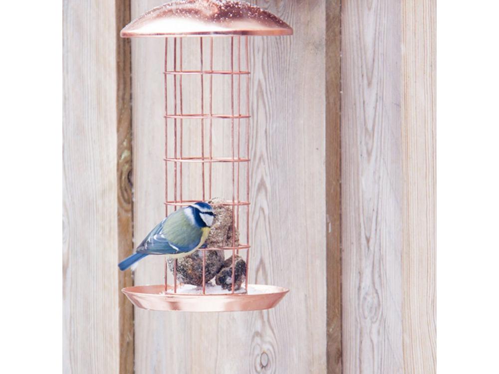 Copper - Plated Bird Feeder with Suet Catchment Bowl & Drainage Holes_Bird Feeders