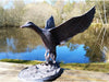Flying Duck Sculpture – Aluminium in an aged Bronze Finish_Garden Ornaments