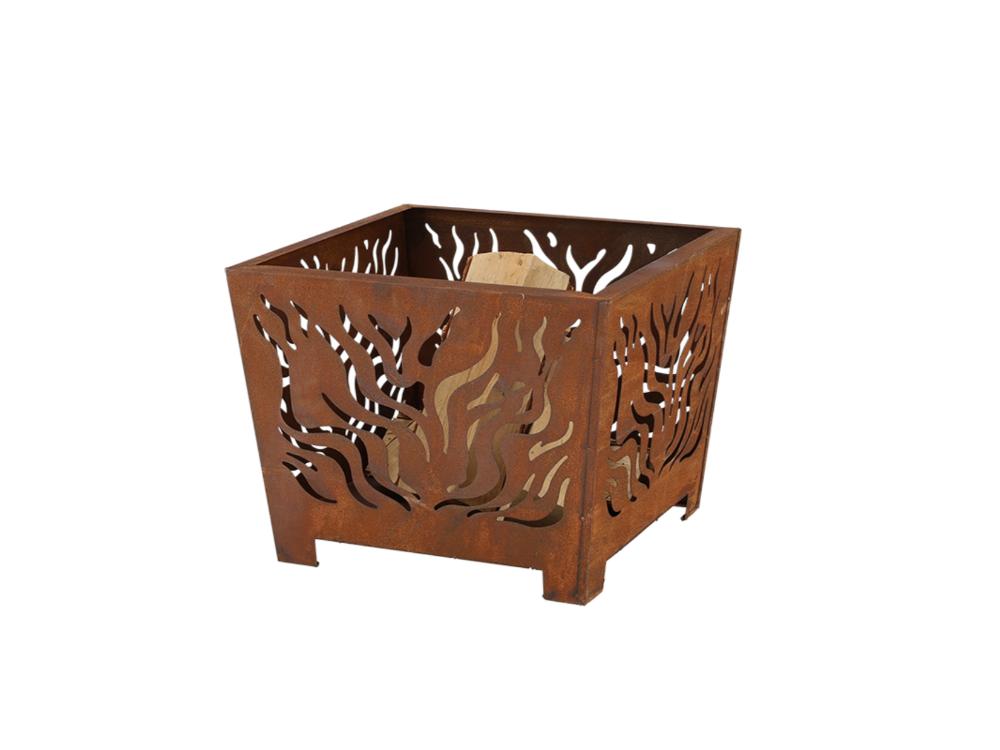 Wild Fire Square Fire Basket - Outdoor Decorative Fire Pit_Fire Bowls & Burners