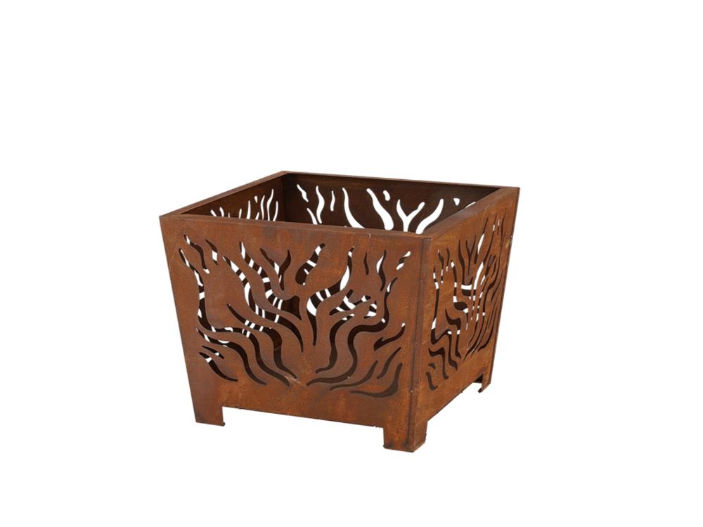 Wild Fire Square Fire Basket - Outdoor Decorative Fire Pit_Fire Bowls & Burners