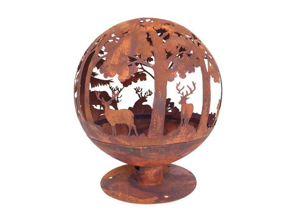 Fire Globe Woodland Scene – Decorative Outdoor Fire Pit_Fire Bowls & Burners