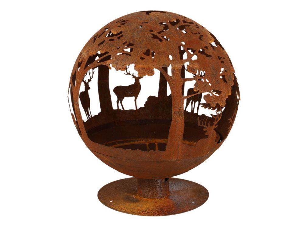 Fire Globe Woodland Scene – Decorative Outdoor Fire Pit_Fire Bowls & Burners
