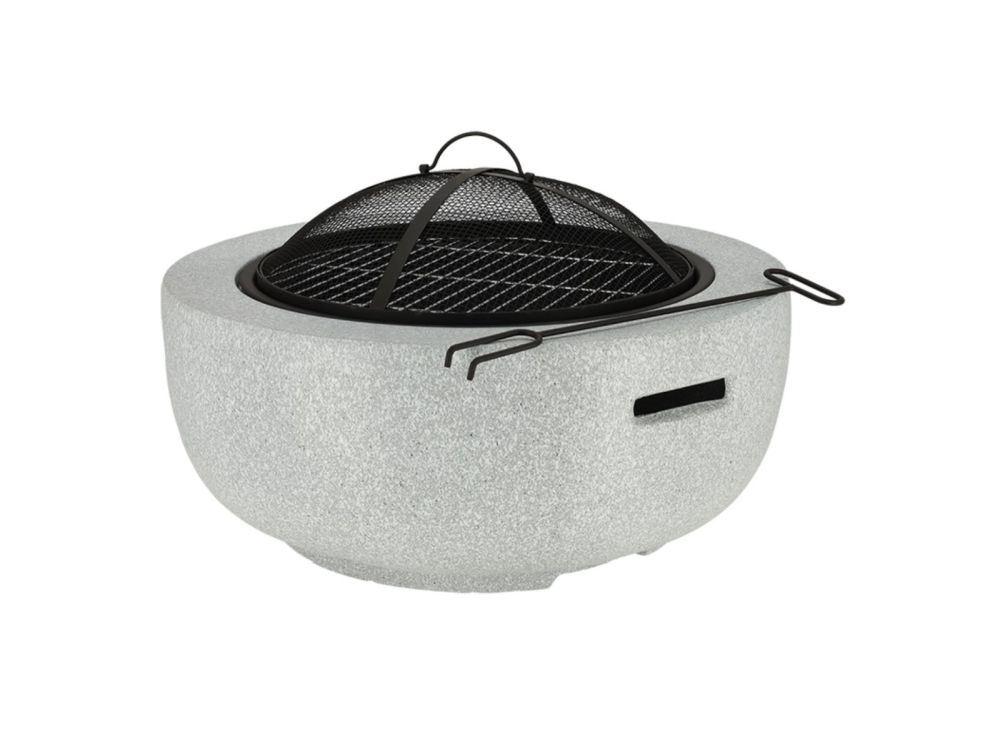 Modern Concrete Look Firebowl MGO – Durable Outdoor Fire Pit for Garden_Fire Bowls & Burners