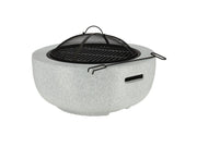 Modern Concrete Look Firebowl MGO – Durable Outdoor Fire Pit for Garden_Fire Bowls & Burners