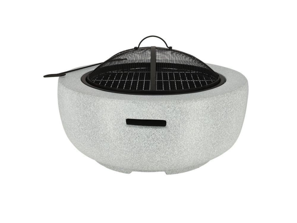 Modern Concrete Look Firebowl MGO – Durable Outdoor Fire Pit for Garden_Fire Bowls & Burners