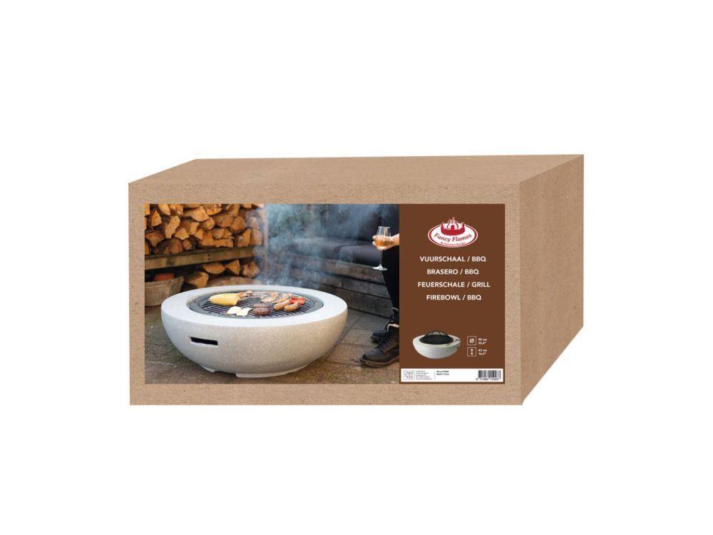 Modern Concrete Look Firebowl MGO – Durable Outdoor Fire Pit for Garden_Fire Bowls & Burners