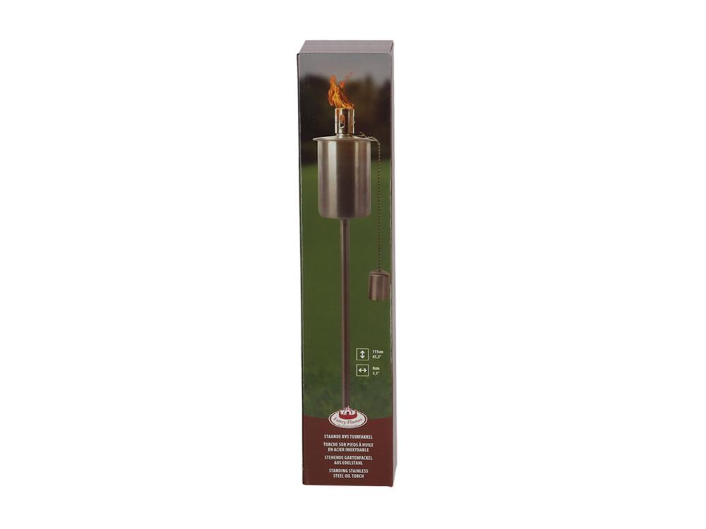 Stainless Steel Oil Torch on Rod with Fibreglass Wick_Fire Bowls & Burners