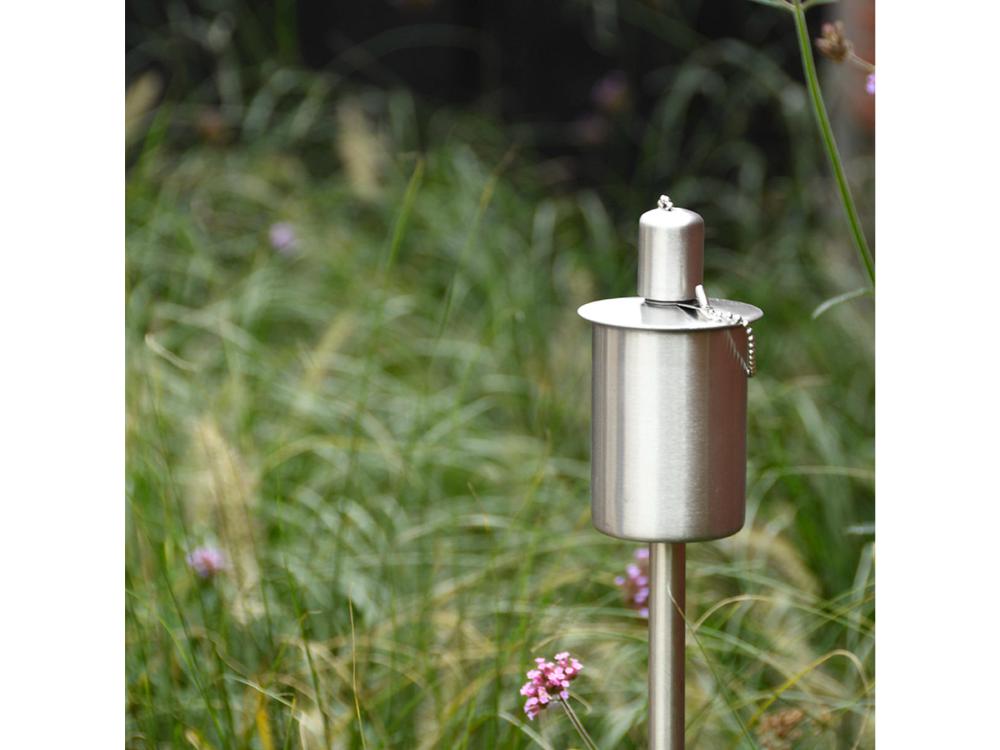 Stainless Steel Oil Torch on Rod with Fibreglass Wick_Fire Bowls & Burners