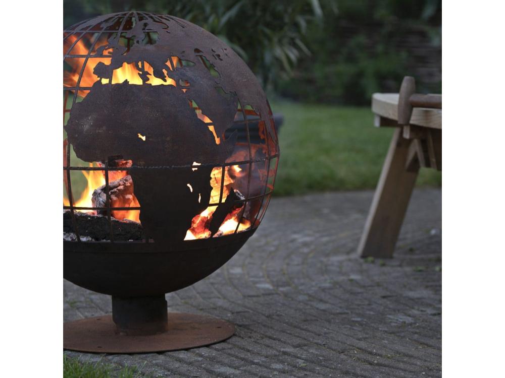 Fire Globe World Map – Decorative Outdoor Fire Pit_Fire Bowls & Burners