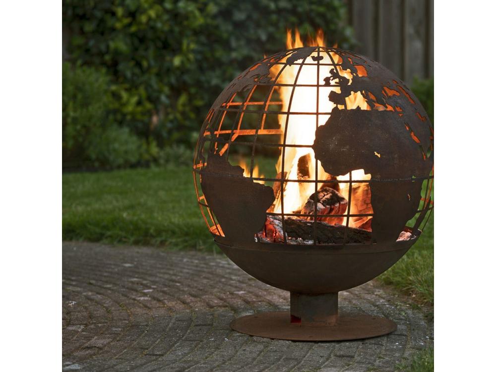 Fire Globe World Map – Decorative Outdoor Fire Pit_Fire Bowls & Burners