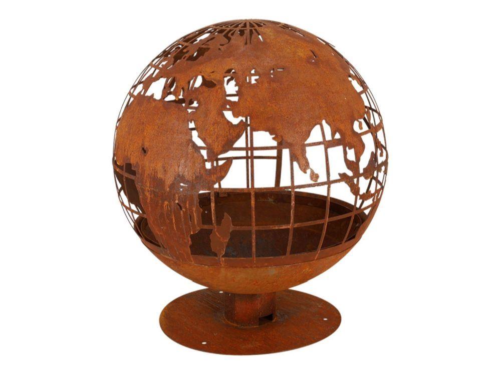 Fire Globe World Map – Decorative Outdoor Fire Pit_Fire Bowls & Burners