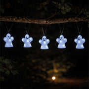 Fxlab Acrylic Spooky Ghost Set of 5 Lights with 40 White LED Indoor/Outdoor Battery Decoration Timer_Halloween