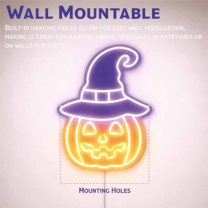 Fxlab Halloween Pumpkin Neon Light 26x38cm - feature detail 2