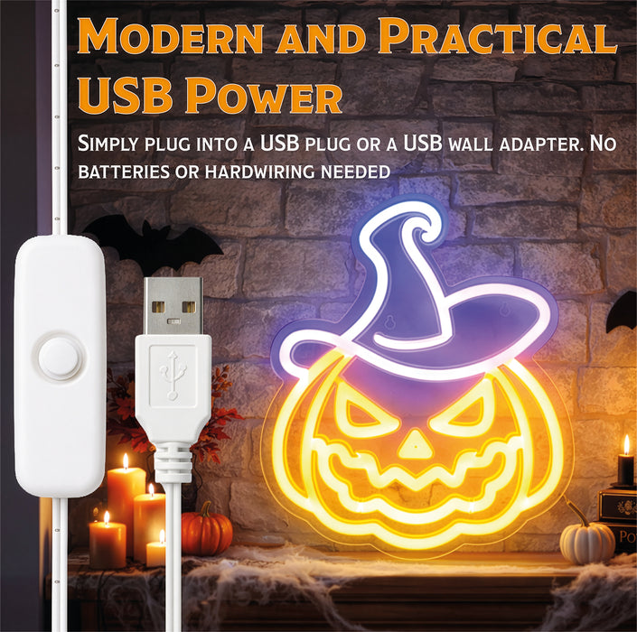 Fxlab Pumpkin Neon Light with 2m Cable - feature detail 4